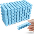 50PCS Blue Wooden Clothespins 2.9 Inch Color Clothes Pins by HONGYUTAI