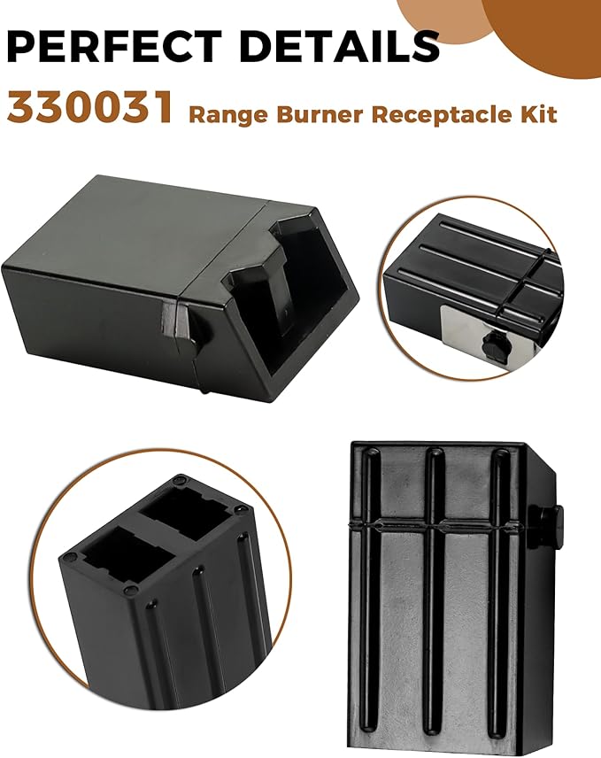 4 Pack 330031 Range Burner Receptacle Kit ERR117 Surface Element Plug-in Block Kit Fit for Whirl-Pool Ken-More Frigi-daire Stove, Replaces WB17X210 5303935058 814399 WB17X210 by Fetechmate