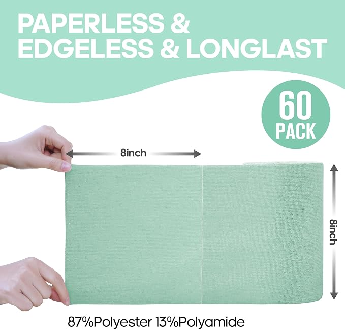 Fantasticlean Microfiber Cleaning Cloth Roll, 60 Pack, Mint Green - Image 8