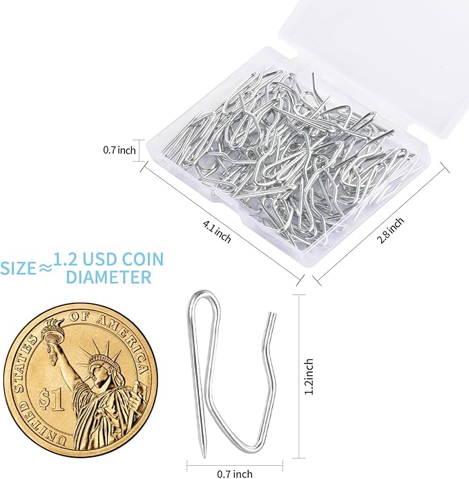 Sopito 58Pcs Curtain Hooks for Door Window Shower Curtain, Durable Metal - Image 2