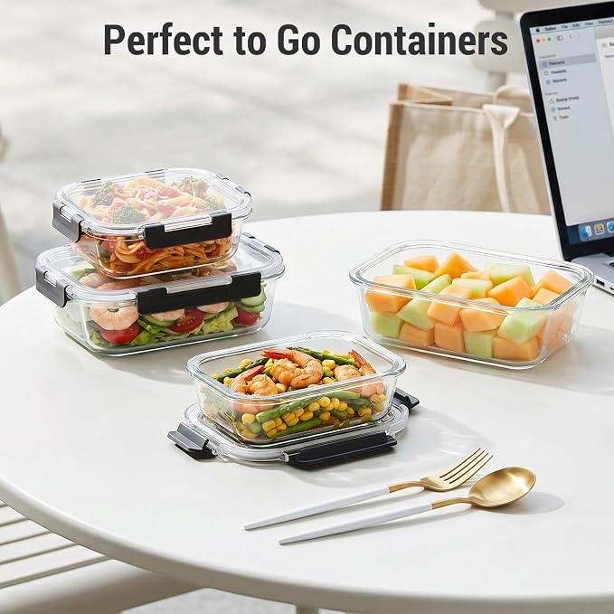 10 Sets 36 oz & 12 oz Glass Food Storage Containers - Image 7
