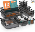 13 PCS Drawer Organizer Set, 5 Size Bathroom and kitchen organizer Trays | by StorMiracle