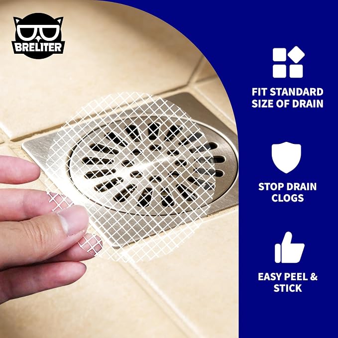 Disposable Shower Drain Hair Catcher, Bathtub and Vanity Sink, Waterproof Mesh - Image 2