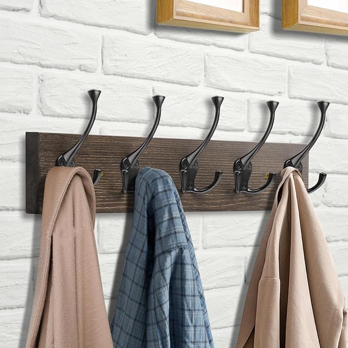IBosins 2 Pack Vintage Coat Rack Wall Mount, Living Room - Image 3