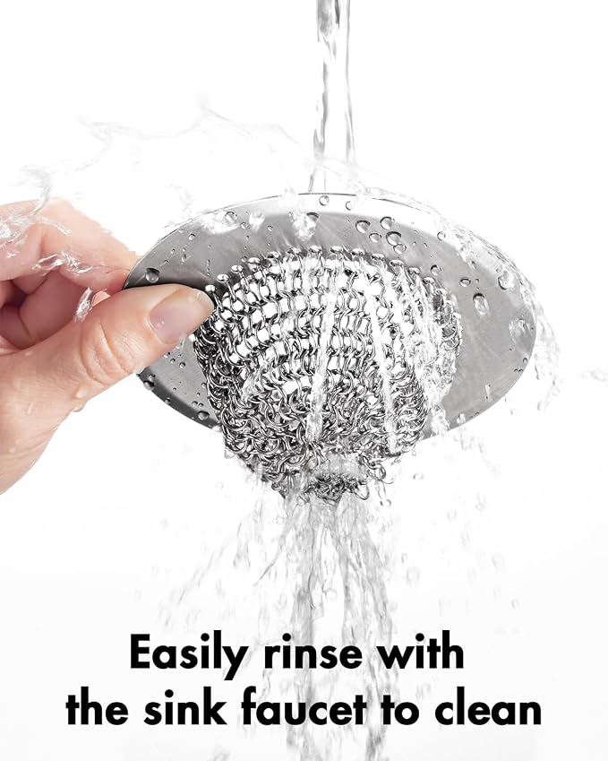 Kitchen Sink Drain Strainer, Patented Reversible Chain Mesh Basket Anti-Clog - Image 5