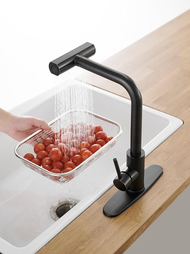 Kitchen Faucets with Pull Down Sprayer, Waterfall Kitchen Sink Faucet, - Image 4