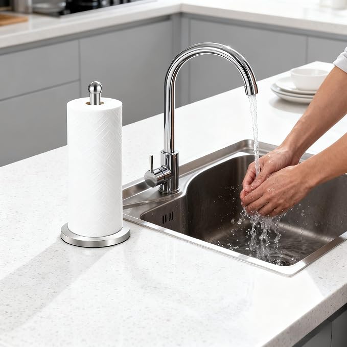 DAWNER Paper Towel Holder Countertop, Freestanding Kitchen Paper Holder Stand - Image 4