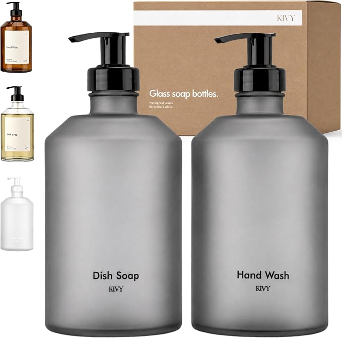 KIVY Glass Soap Dispenser Set by KIVY