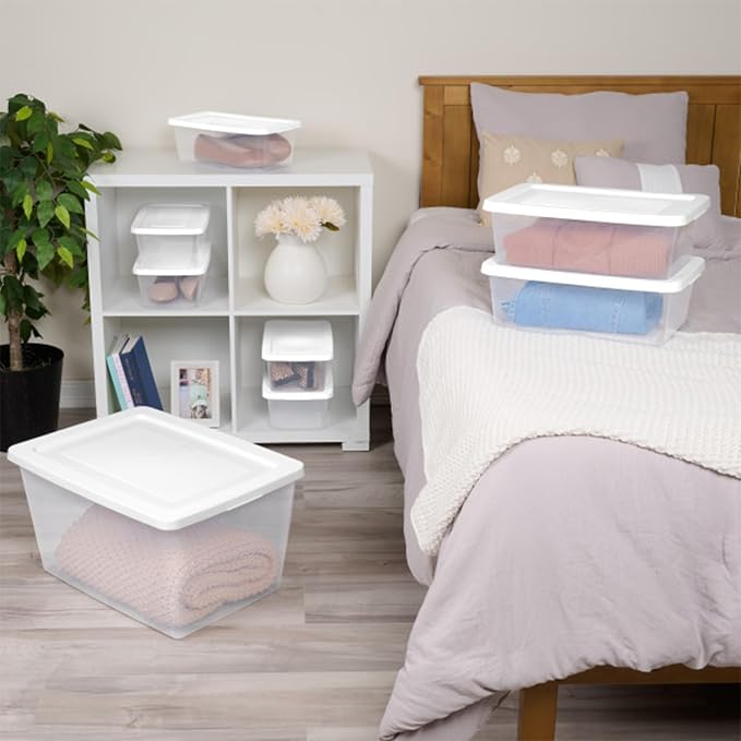 Sterilite Clear Storage Box Stackable Tote, 58 Quart - Image 5