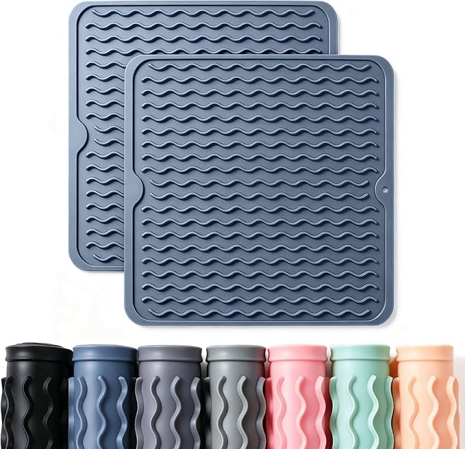 2 Pack Caketime Silicone Dish Drying Mat by CAKETIME