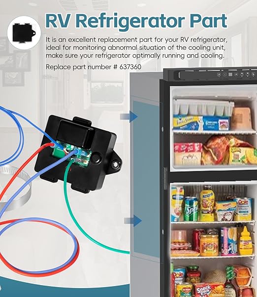 637360 Temp Monitor Control Kit Compatible with Norcold 2118,1200,1201, 1210,1211 Series RV Refrigerator Cooling Unit Temperature Monitor Control Kit, Replace #634677 637360