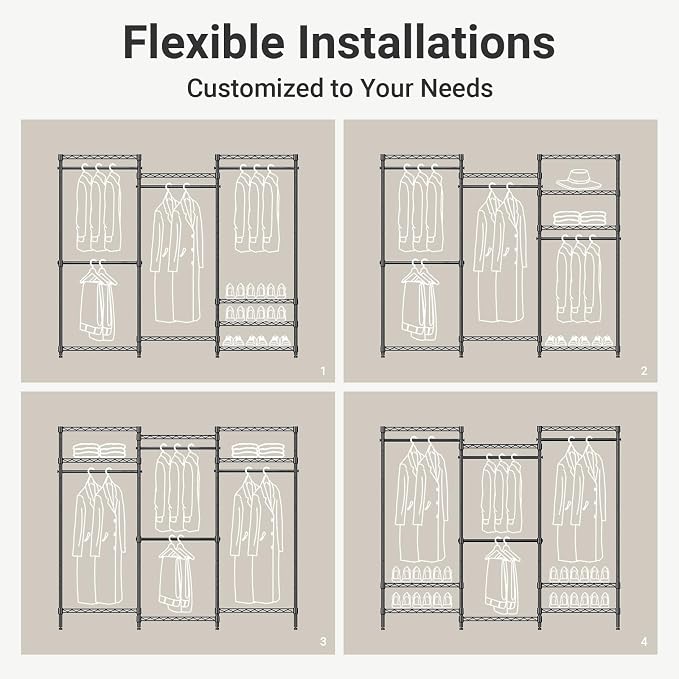 VIPEK V5 Heavy Duty Clothes Rack, Freestanding Modular Closet System, 4 x 23.6 - Image 4