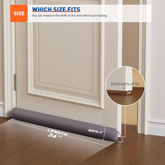 MAGZO Draft Stopper for Bottom of Door 36 Inches, Durable Home Under Door Gap - Image 3