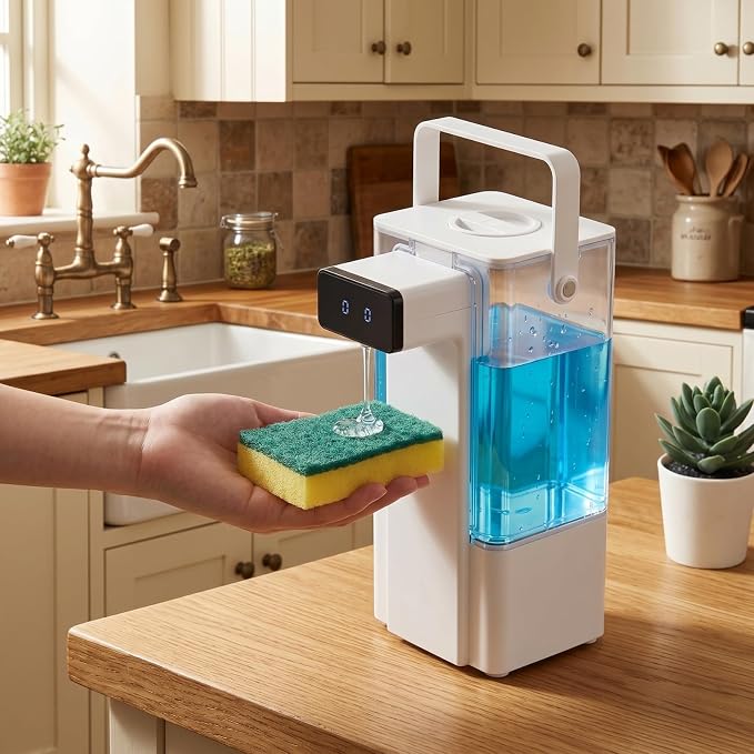 Extra Large 27 oz Dish Soap Dispenser, USB-C Rechargeable | No-Drip Precision by Unknown