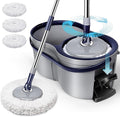 Spin Mop and Bucket Set, Masthome EasyWring Microfiber Spin Mop by Masthome
