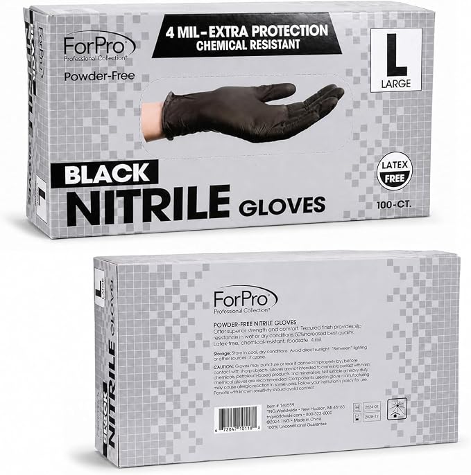 ForPro Disposable Nitrile Gloves, Chemical Resistant, Powder-Free, Latex-Free - Image 2