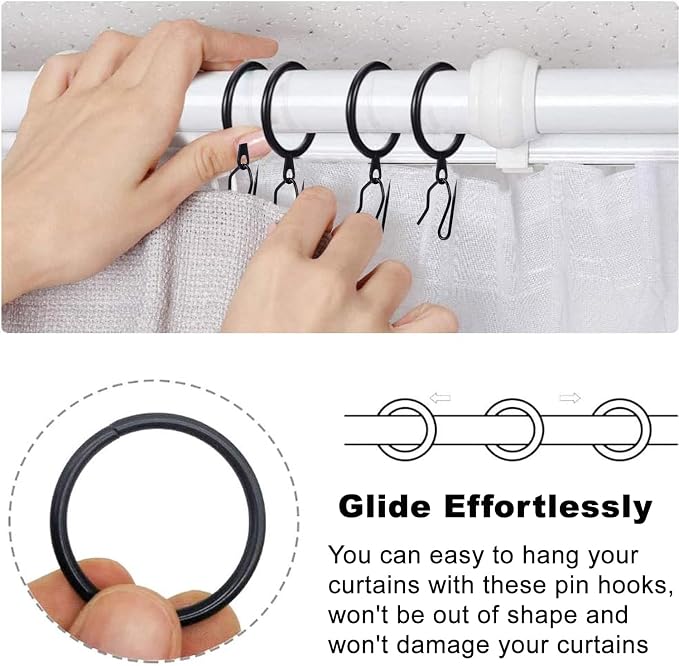30 Pieces Metal Drapery Curtain Rings Curtain Hanging Rings and 30 Pieces Metal - Image 3