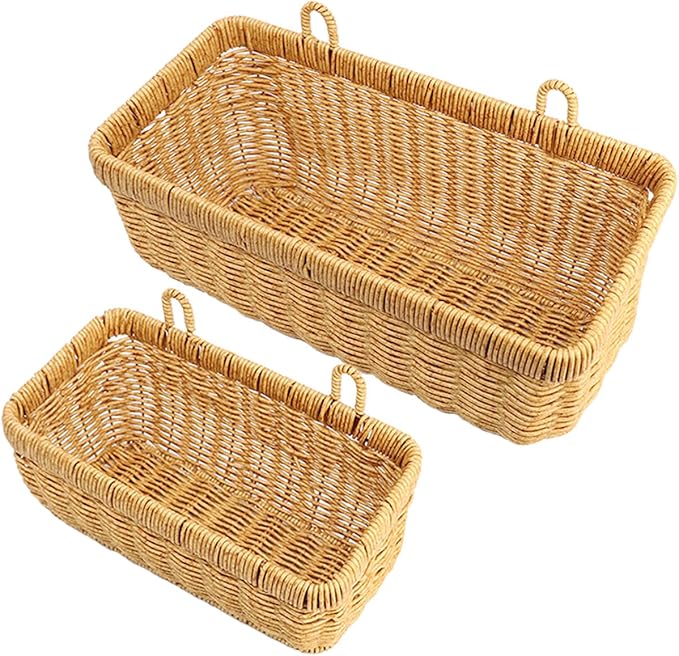 AceList Wall Hanging Basket, Boho Style Hand-Woven Hanging Storage Baskets by AceList