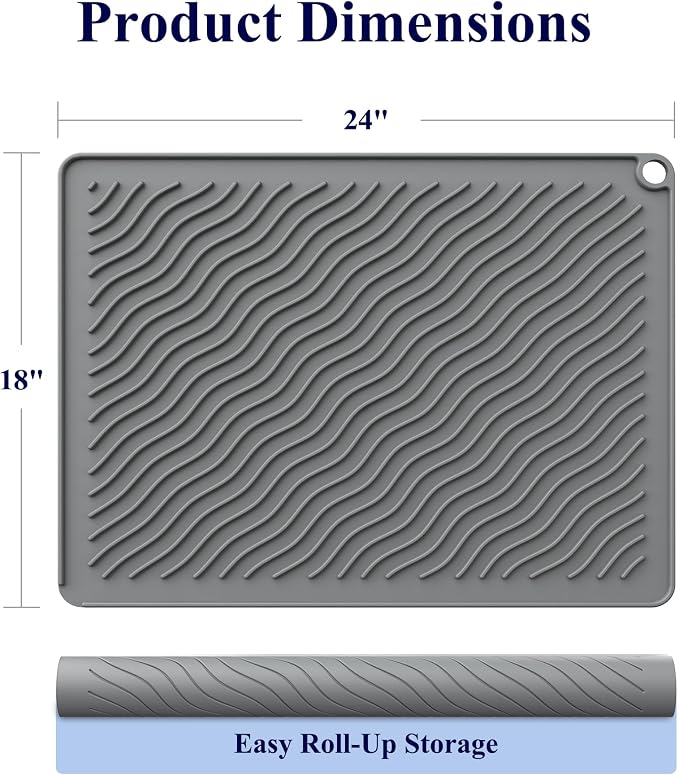 Kitsure 2 Pack Silicone Dish Drying Mat - Image 2