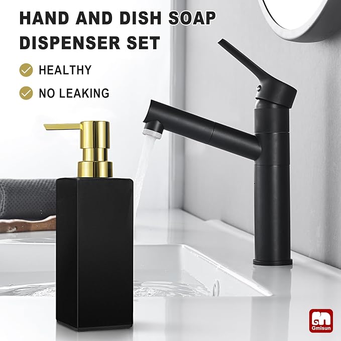 GMISUN Gold Hand Soap Dispenser, 12 fl oz/350ml Refillable Dish Dispensers - Image 5