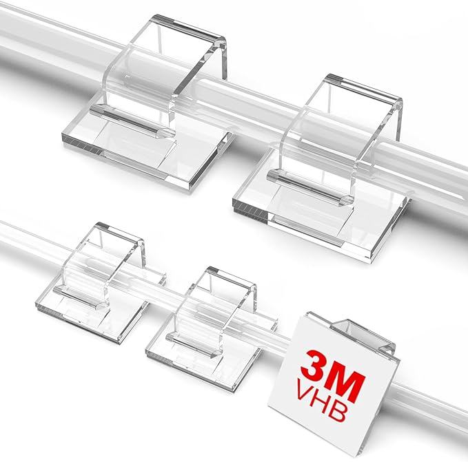 TidyHelper 100 PCS Outdoor Light Clips Clear, Small & Large Cable Clips | by TidyHelper
