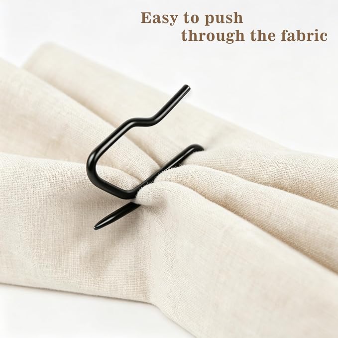 Drapery Hooks Pins for Curtains, 120 Pack Metal Pinch Pleat Hooks - Image 7