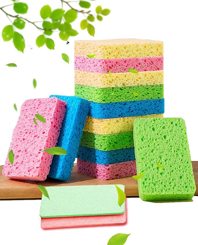 METUUTER Kitchen Sponges 12 Pack Natural Cellulose by METUUTER