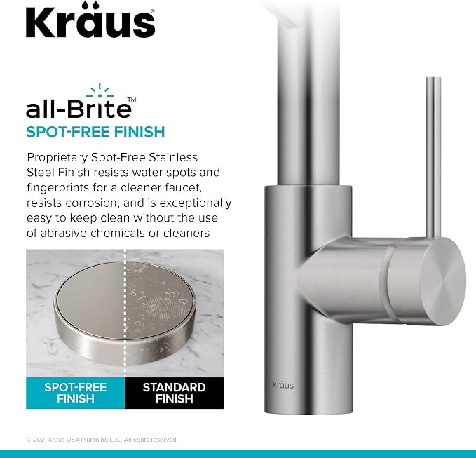 KRAUS Oletto Commercial Style Single Handle Pull Down Kitchen Faucet - Image 5