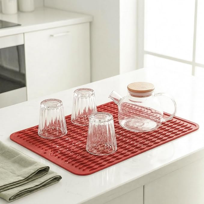 MicoYang Silicone Dish Drying Mat — Quick-Dry Ridges Counter & Sink Pad - Image 6