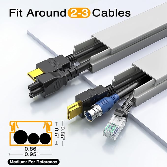 Delamu Grey Cord Hider, 157in Cord Covers - Image 4