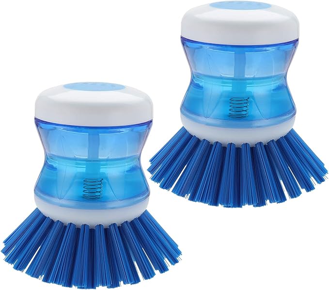 Dish Brush with Soap Dispenser, Stiff Bristles Dish Scrubber by YeuDeuy
