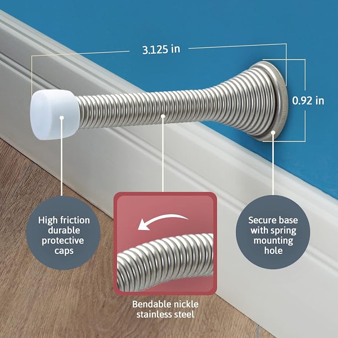 Jack N’ Drill 11-Pack Spring Door Stop 3 ¾-inch Heavy Duty and Flexible Door - Image 5