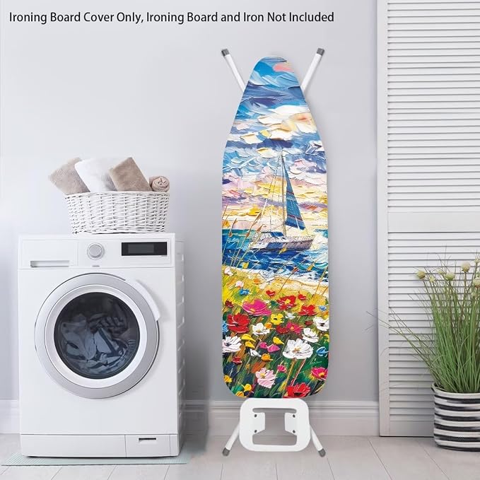 Easy Installation 15x54 Oil Art Sailboat Floral Print Ironing Board Cover - Image 4