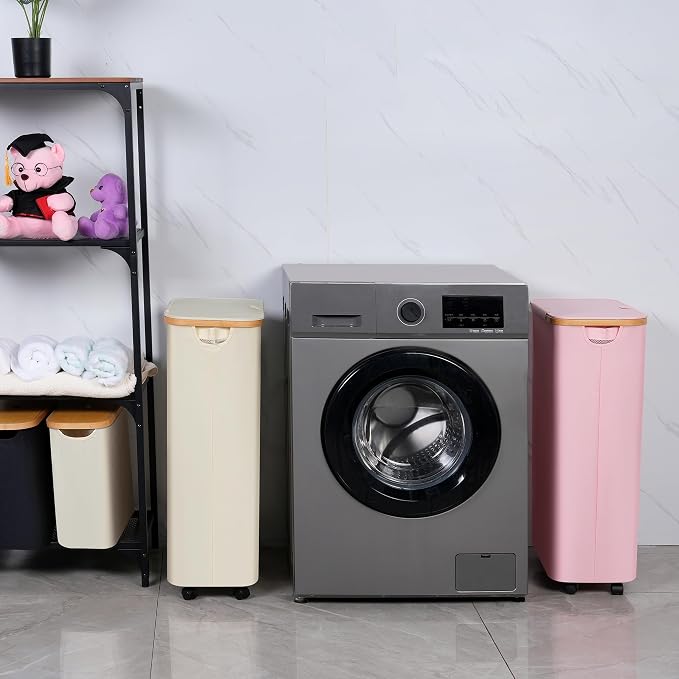 IEGrow Laundry Hamper with Wheels, 74L Laundry Basket with Bag - Image 6