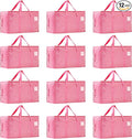 Moving Bags Heavy Duty Extra Large, Moving Boxes, Moving Supplies Essentials, Storage Bins with Lids, Plastic Packing Totes, Storage Bags for Clothes with Handles & Zippers(Pink, 12 Pack)