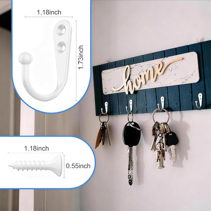 15 Pcs White Coat Hooks, Wall Hooks - Image 3