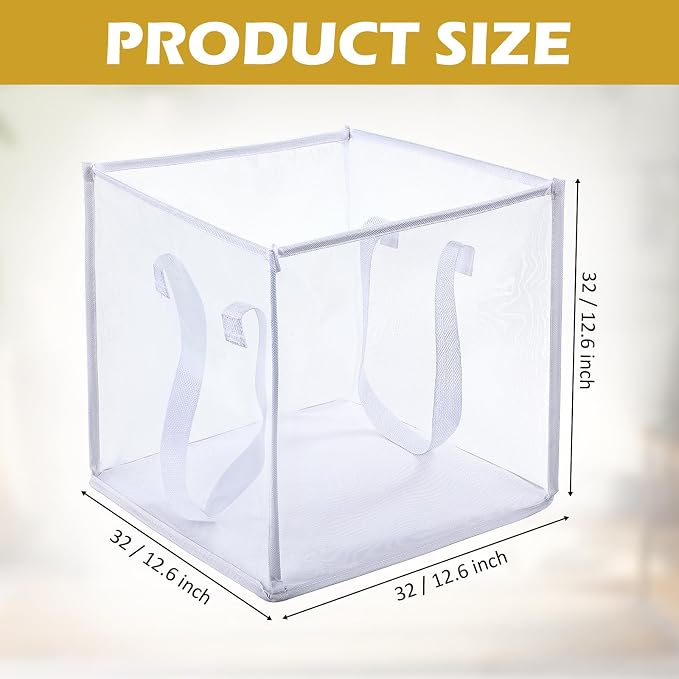 Zopeal 6 Pack Collapsible Mesh Laundry Basket, Single-layer | 13 Inch Square - Image 2