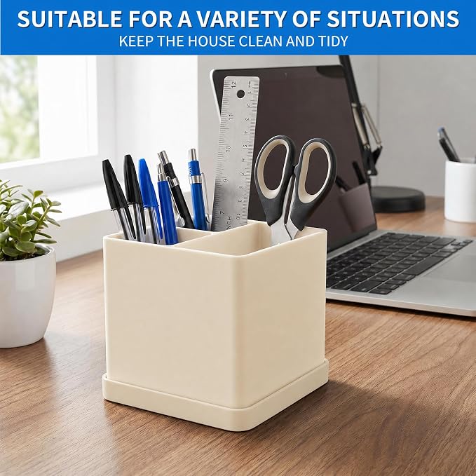 Silicone Toothbrush Holders for Bathrooms Beige, 3-Slot Electric Toothbrush - Image 9