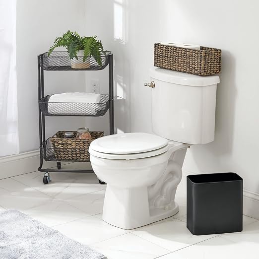 mDesign Small Metal 2.4 Gallon/9 Liter Trash Can Wastebasket Garbage Bin - Image 2
