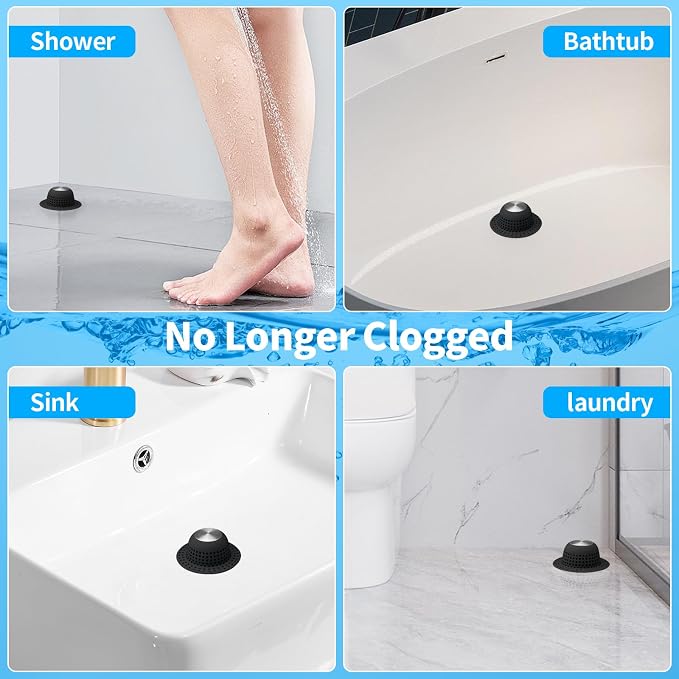 Aluvor Shower Drain Hair Catcher Bathtub Drain Cover Sink Drain Protector | - Image 2