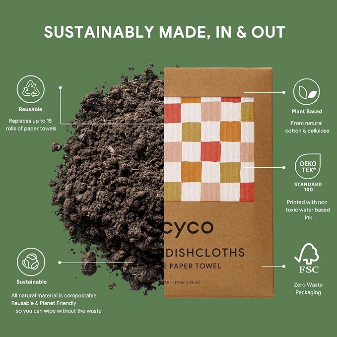 RECYCO Swedish Dishcloths for Kitchen | 6 Pack Desert Sunset Washable Dish Rags - Image 3