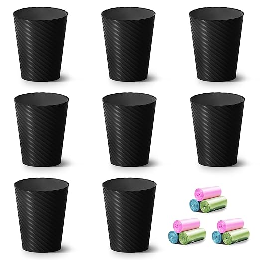 Lysam Bathroom Trash Can 8 Pack, 1.8 Gallon Small Trash Can by Lysam