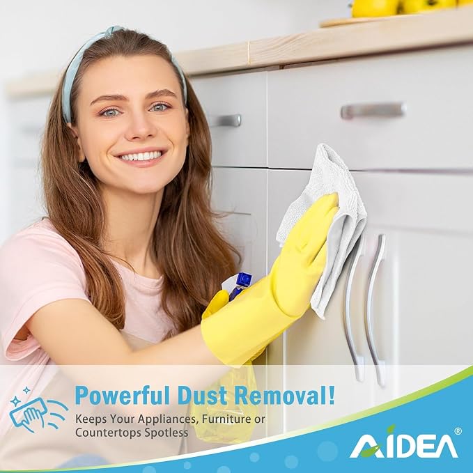 AIDEA Microfiber Cleaning Cloth White-400PK, Soft Microfiber Towels - Image 4