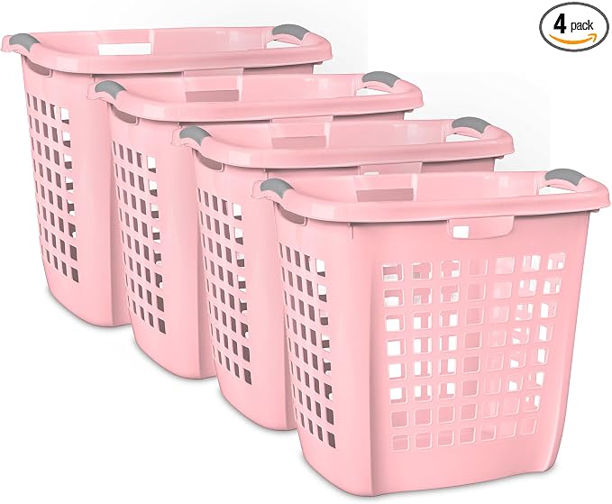 Sterilite 4-Pack Ultra Easy Carry Laundry Basket, Plastic Clothes Hamper Bin by Sterilite