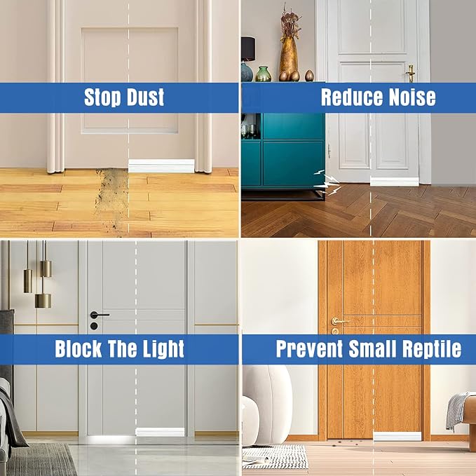 Huge Gap Door Draft Stopper, 3.4" W Widened Door Sweep Seal Gap Up to 1.8" - Image 3
