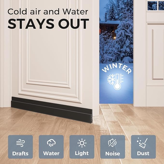 Grotheory 6 Pack Door Draft Stopper, Door Sweep, Weather Stripping Seal | - Image 2