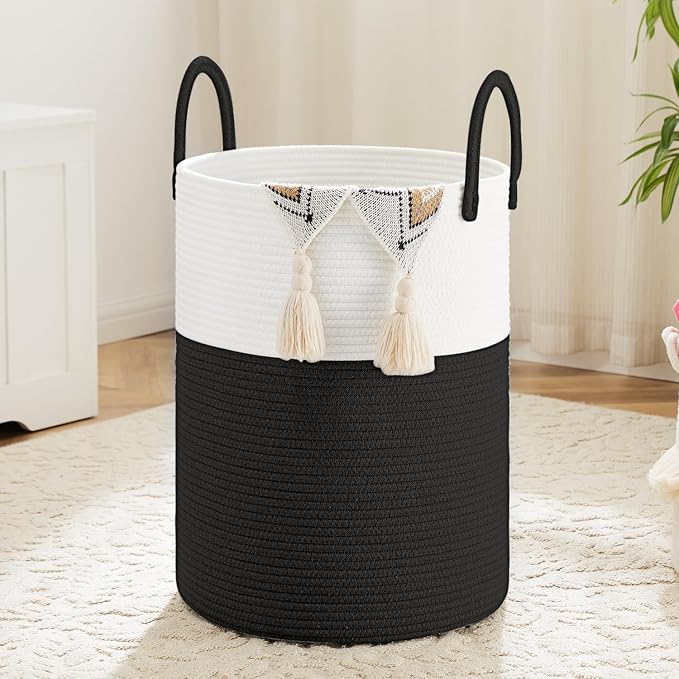 Artfeel Laundry Basket, Woven Cotton Rope Laundry Hamper, 40L by Artfeel