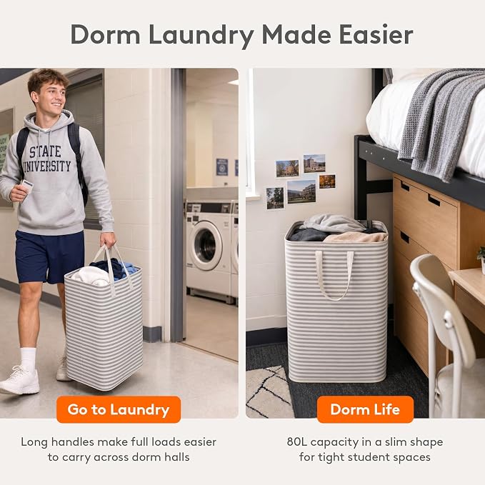 Lifewit 2 Pack Laundry Basket 80L Each, Collapsible Clothes Hamper - Image 8