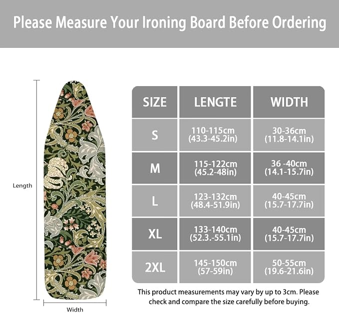 William Morris-Golden Lily Print Ironing Board Cover Soft Ironing Board Cover - Image 6