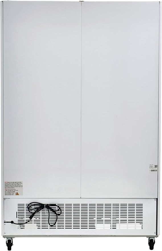 Kratos Commercial Two Door Merchandising Refrigerator, Two Swing Door Mobile White Display Refrigerator for Shops and C Stores, 53" Wide, LED Lighting, 115V (67K-207)